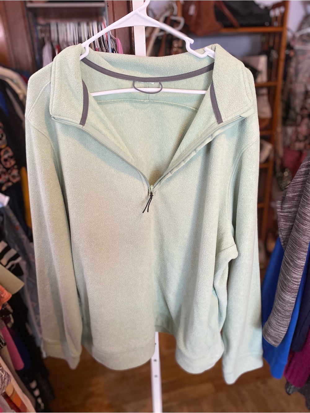 Target Soft Sage Green Quarter-Zip Fleece Pullover